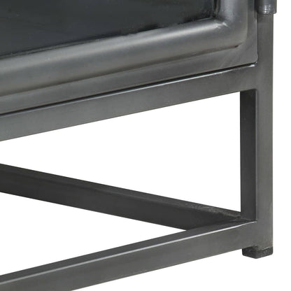 vidaXL Bedside Cabinet | Grey | Solid acacia wood, glass, steel | Medium 6