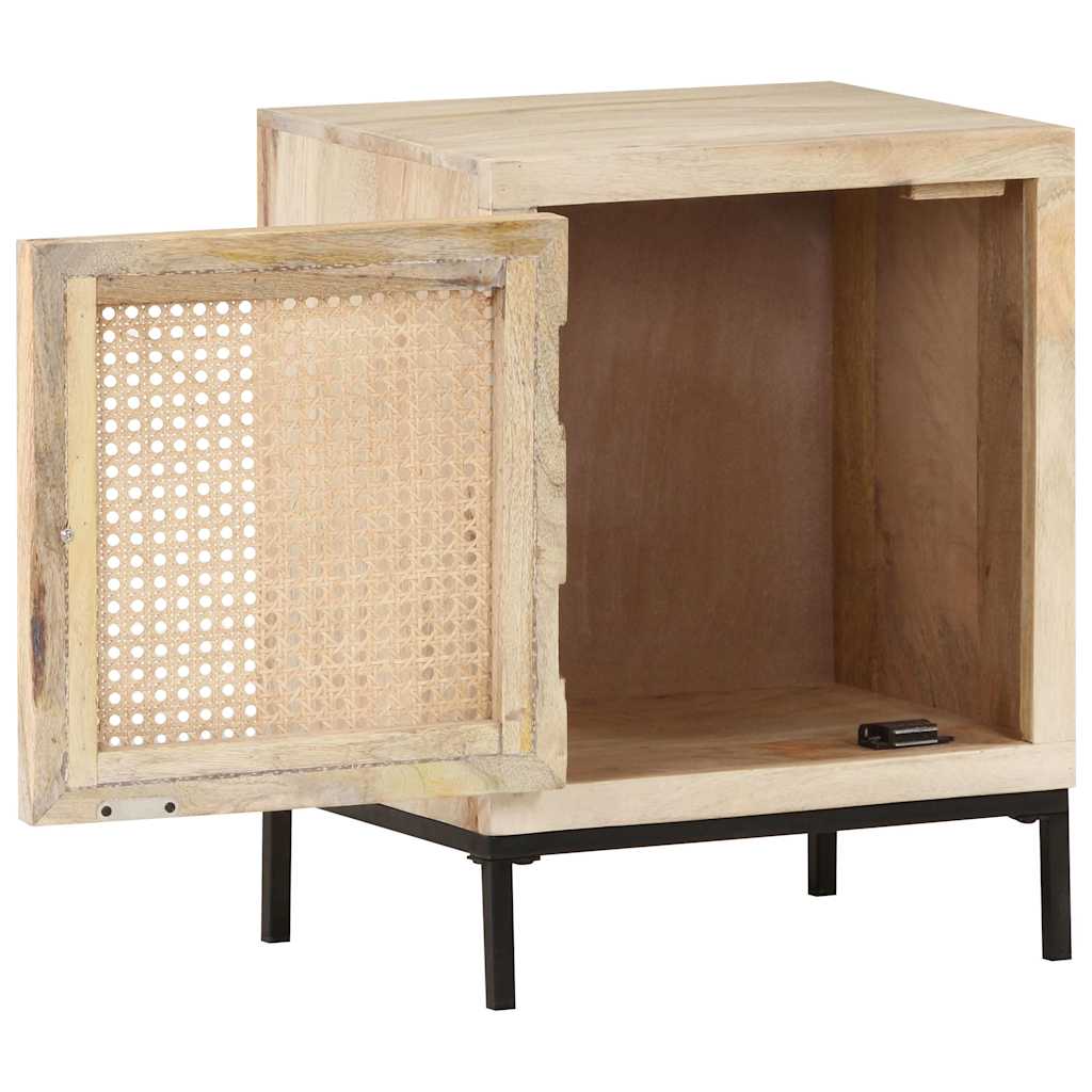 vidaXL Bedside Cabinet | Bleached Mango Wood | Solid Mango Wood | 40x30x50 cm 3