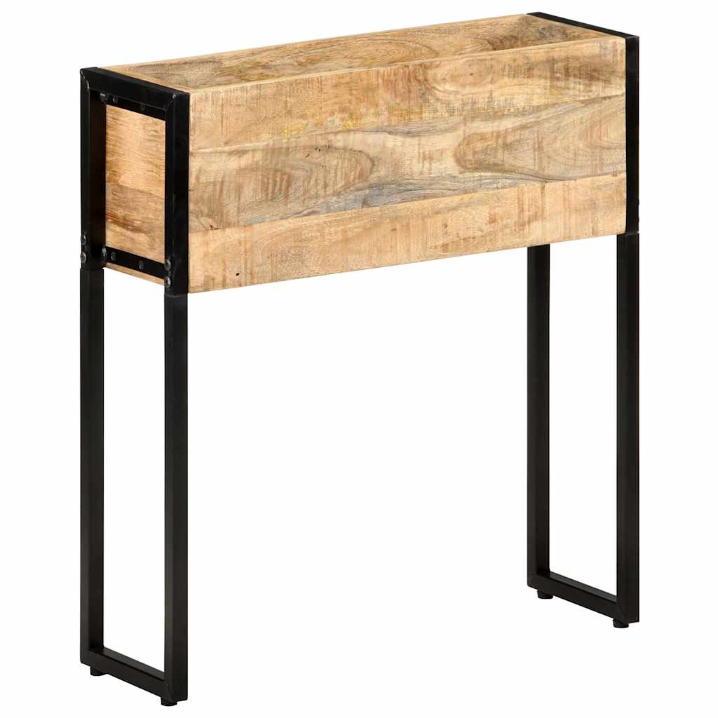 vidaXL Planter | Natural Wood and Black | Rough mango wood with a natural finish 1