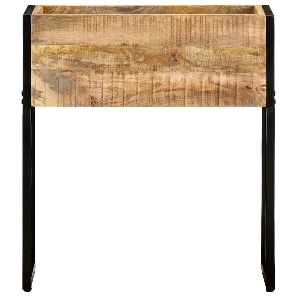 vidaXL Planter | Natural Wood and Black | Rough mango wood with a natural finish 2