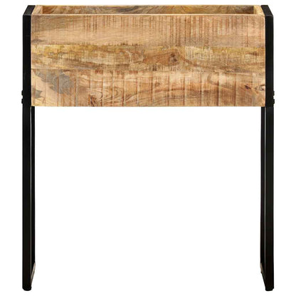 vidaXL Planter | Natural Wood and Black | Rough mango wood with a natural finish 2