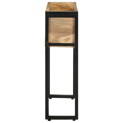 vidaXL Planter | Natural Wood and Black | Rough mango wood with a natural finish 3