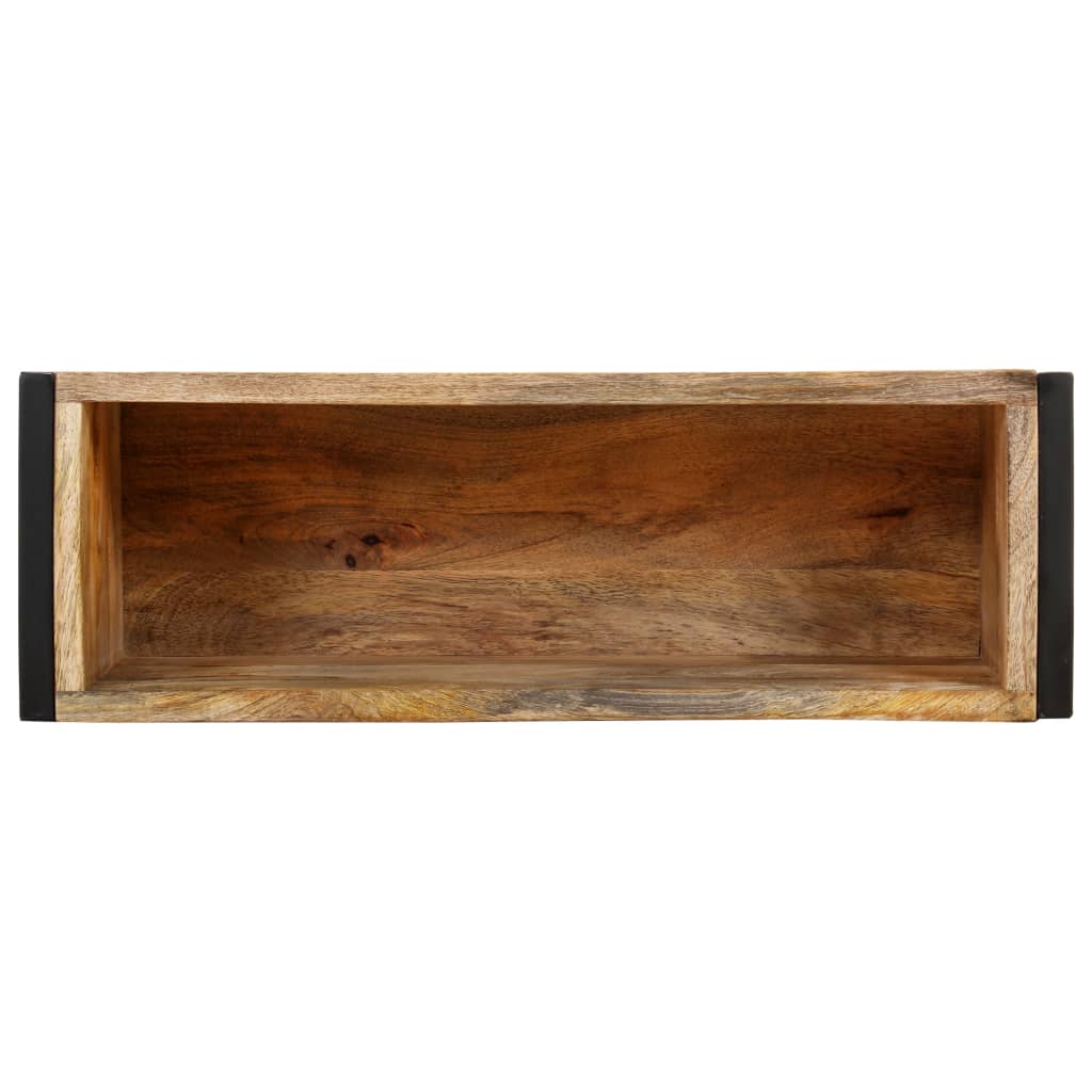vidaXL Planter | Natural Wood and Black | Rough mango wood with a natural finish 4