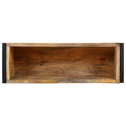 vidaXL Planter | Natural Wood and Black | Rough mango wood with a natural finish 4