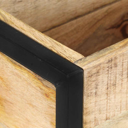 vidaXL Planter | Natural Wood and Black | Rough mango wood with a natural finish 6