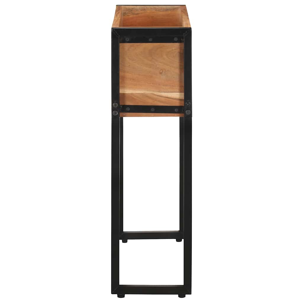 vidaXL Planter | Natural Wood, Black | Solid Acacia Wood | Medium 3
