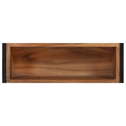vidaXL Planter | Natural Wood, Black | Solid Acacia Wood | Medium 4