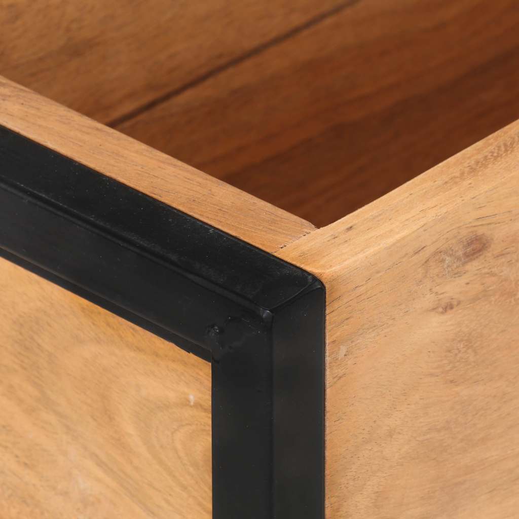 vidaXL Planter | Natural Wood, Black | Solid Acacia Wood | Medium 5