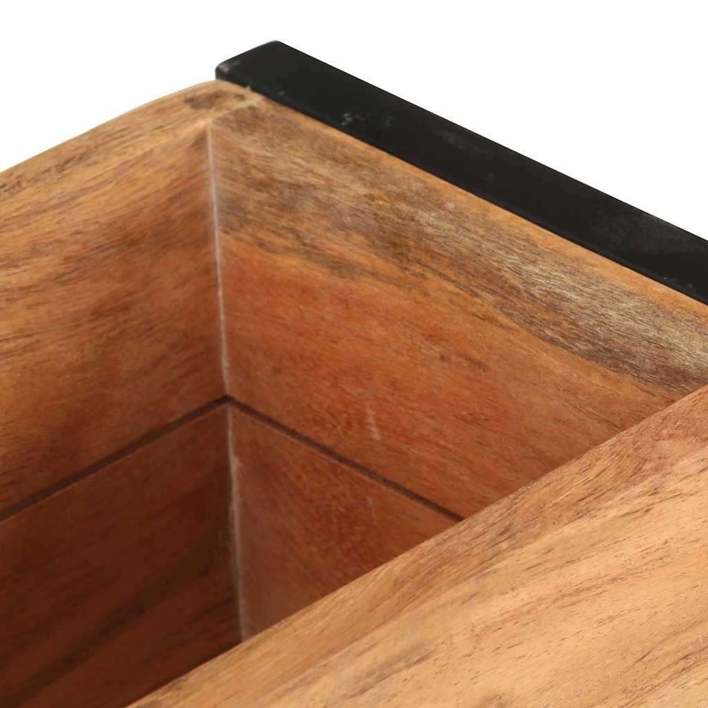 vidaXL Planter | Natural Wood, Black | Solid Acacia Wood | Medium 6