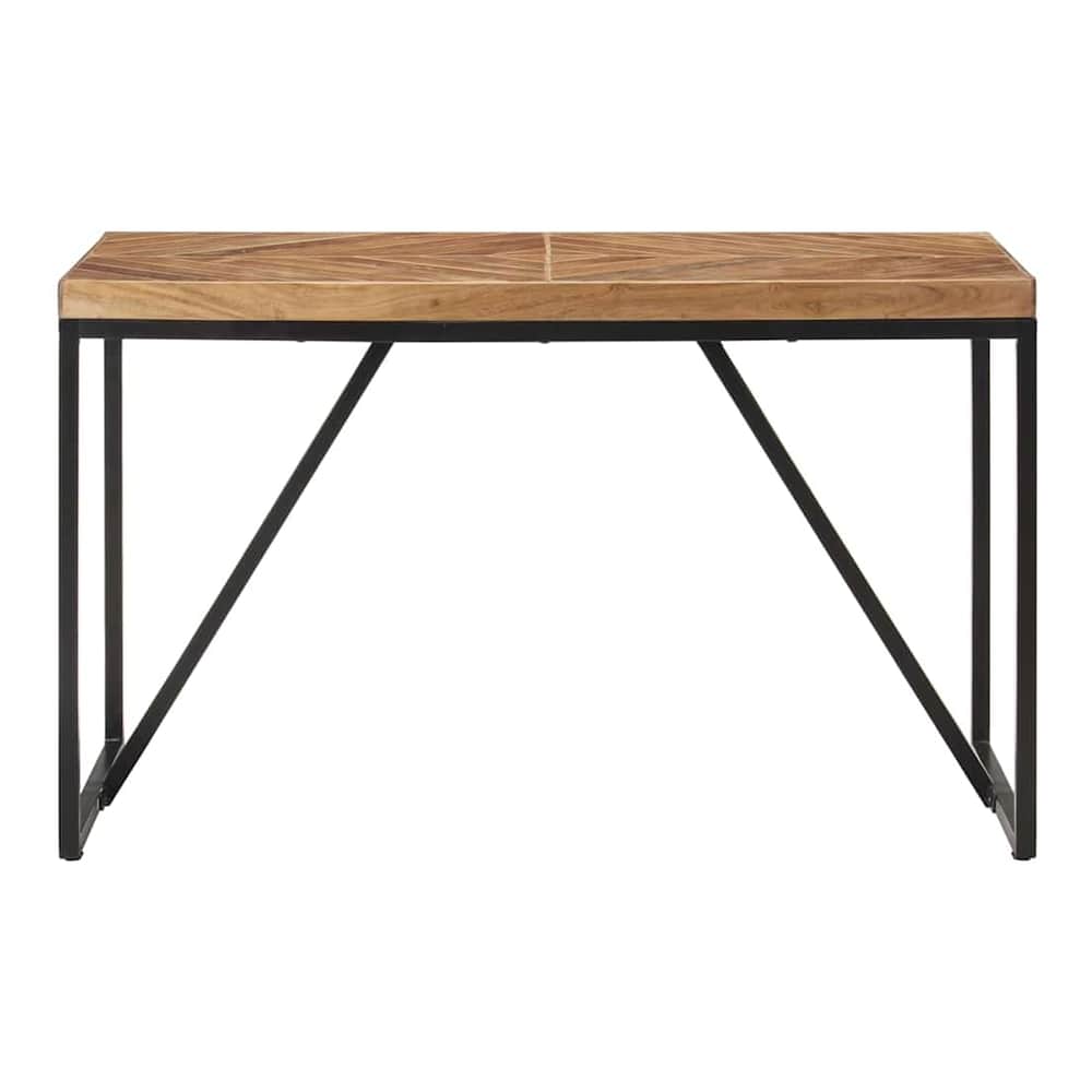 Dining Table Solid Acacia and Mango Wood Black 120 cm 60 cm