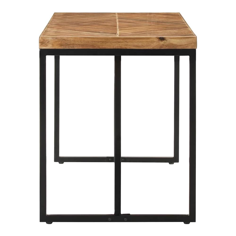 Dining Table Solid Acacia and Mango Wood Black 120 cm 60 cm