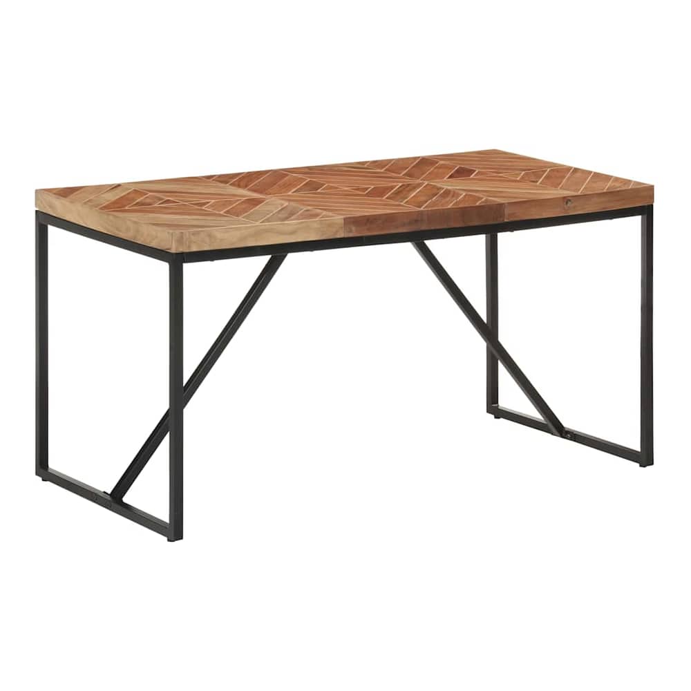 Dining Table Solid Acacia and Mango Wood Black 140 cm 70 cm