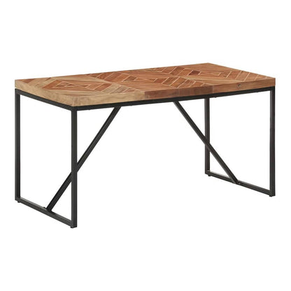 Dining Table Solid Acacia and Mango Wood Black 140 cm 70 cm