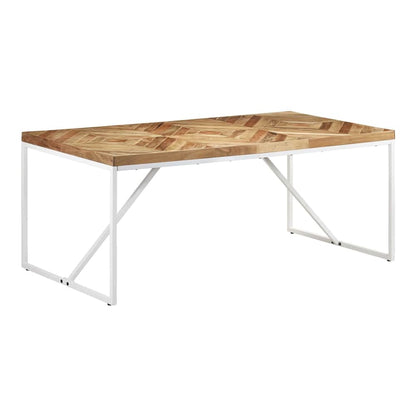 Dining Table Solid Acacia and Mango Wood White 180 cm 90 cm