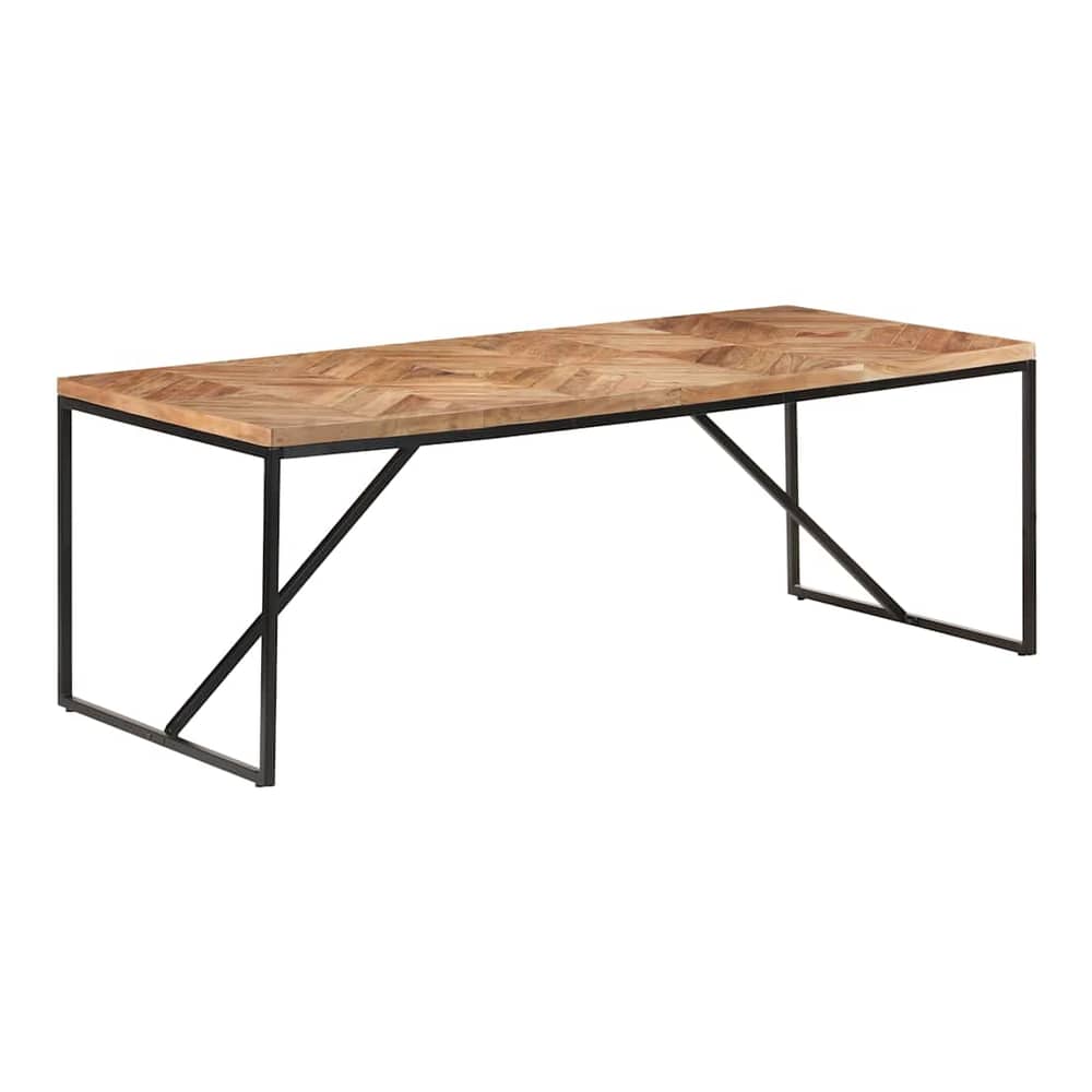 Dining Table Solid Acacia and Mango Wood Black 200 cm 90 cm