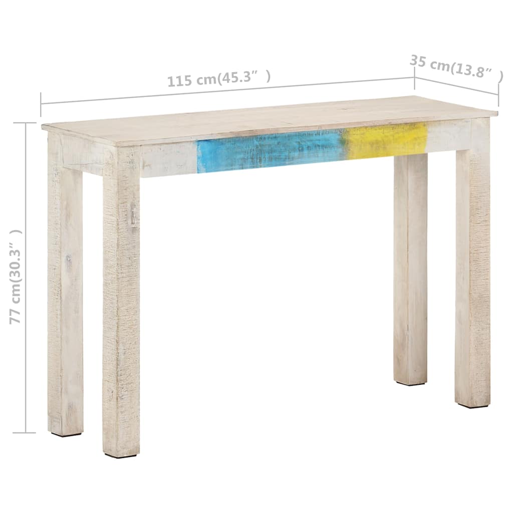 vidaXL Console Table | White | Mango wood | Strong | Console Table | Rectangular 5