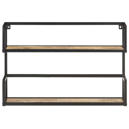 vidaXL Wall Shelf 60x20x60 cm Rough Mango Wood 2