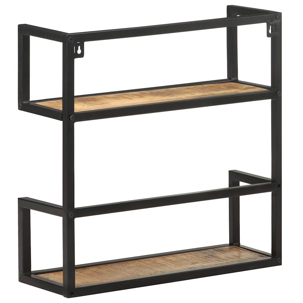 vidaXL Wall Shelf 60x20x60 cm Rough Mango Wood 4
