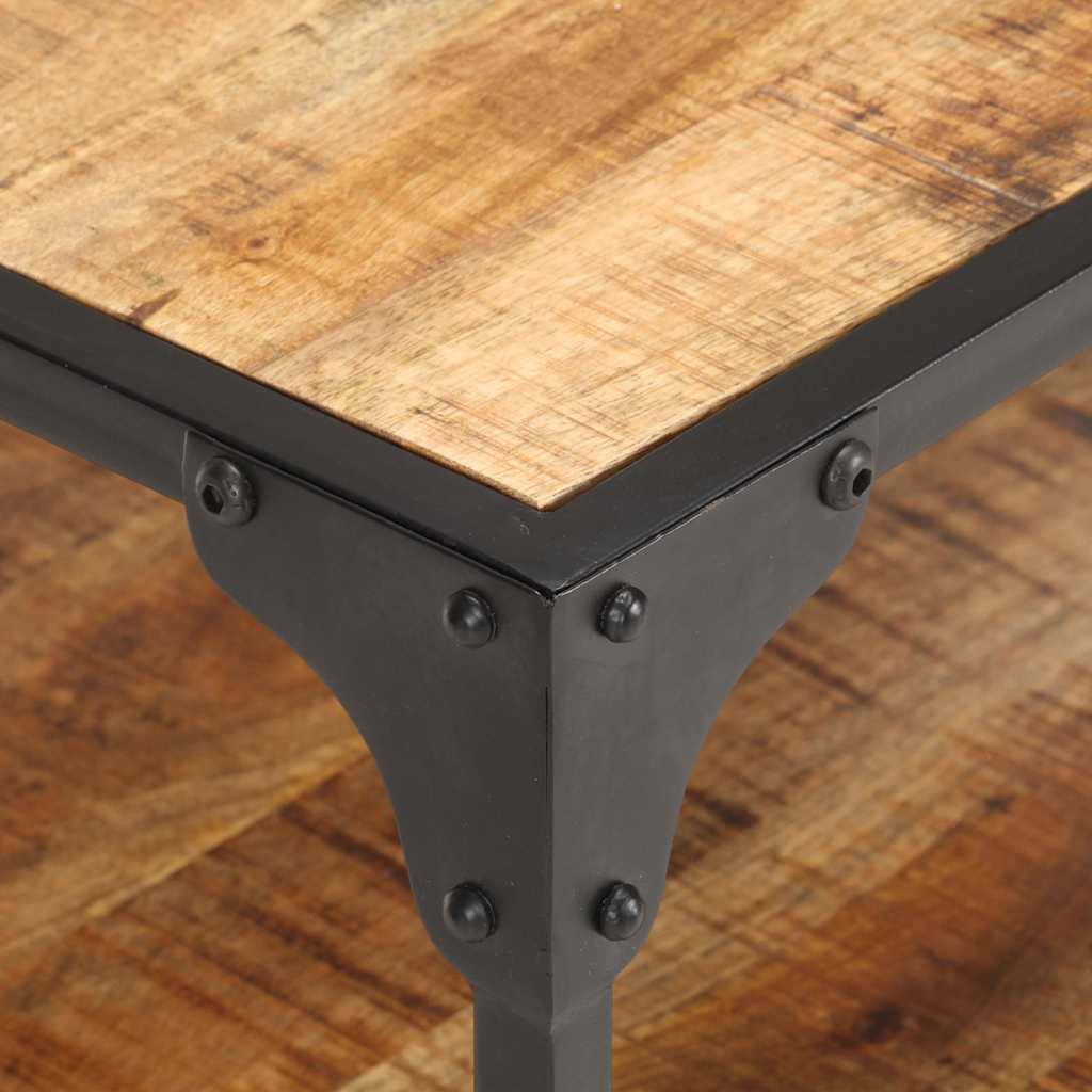 vidaXL Coffee Table | Rough natural wood grain | Solid mango wood and iron 4
