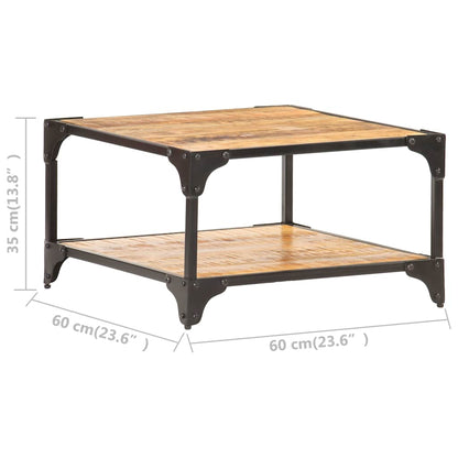 vidaXL Coffee Table | Rough natural wood grain | Solid mango wood and iron 6