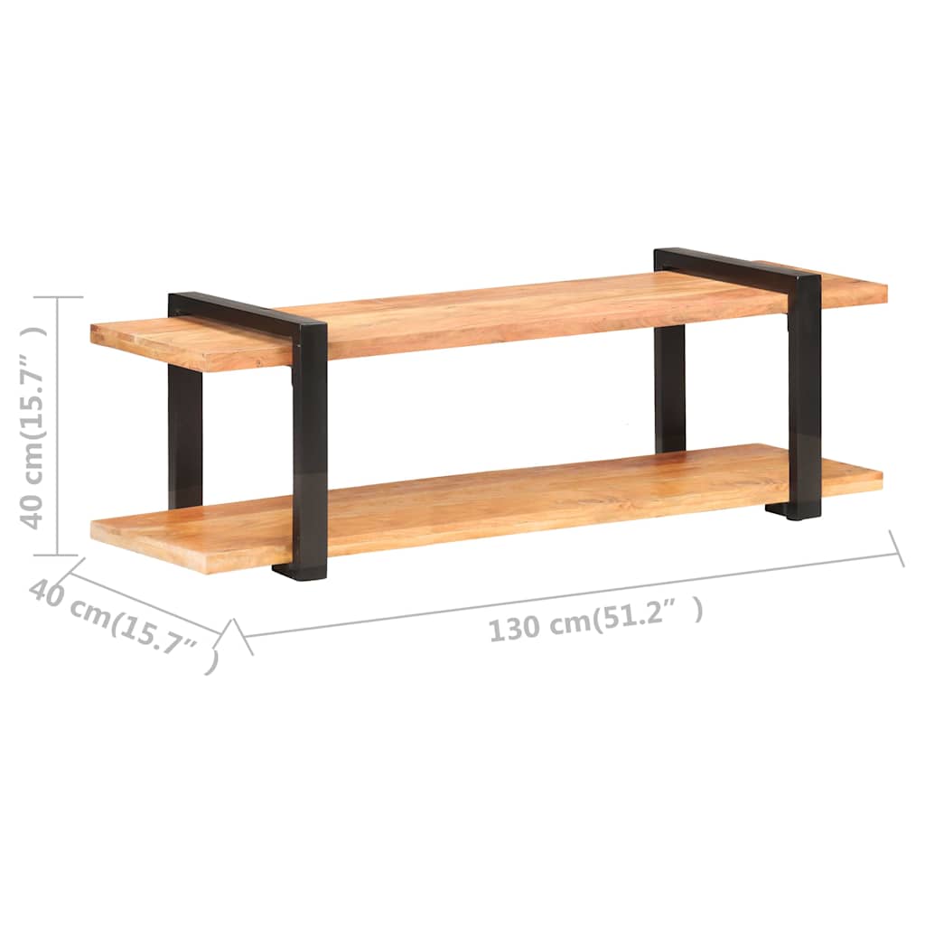 vidaXL TV Cabinet | Natural wood | Solid acacia wood | 130 cm | TV Cabinet 6