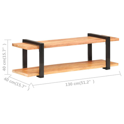 vidaXL TV Cabinet | Natural wood | Solid acacia wood | 130 cm | TV Cabinet 6
