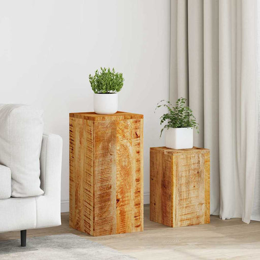 320804 vidaXL Plant Stands 2 pcs Solid Mango Wood 1