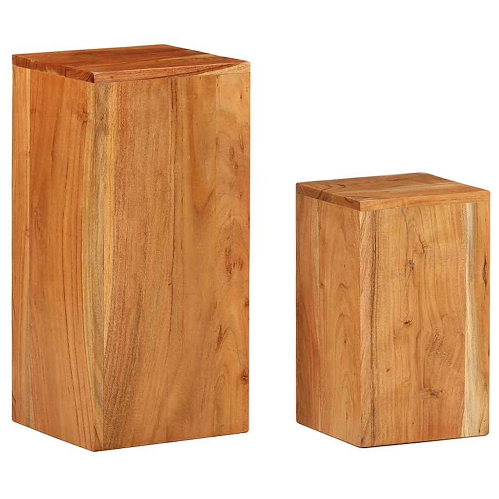 vidaXL Plant Stand | Set of 2 | Varied shades of acacia wood | Solid acacia wood 2