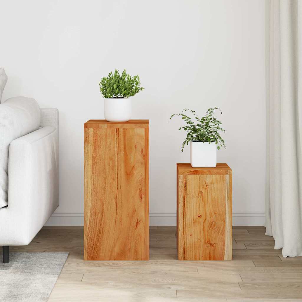 vidaXL Plant Stand | Set of 2 | Varied shades of acacia wood | Solid acacia wood 3