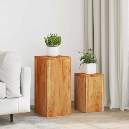 vidaXL Plant Stand | Set of 2 | Varied shades of acacia wood | Solid acacia wood 1