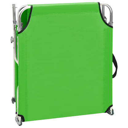 310325 vidaXL Folding Sun Lounger with Canopy Steel Apple Green 4