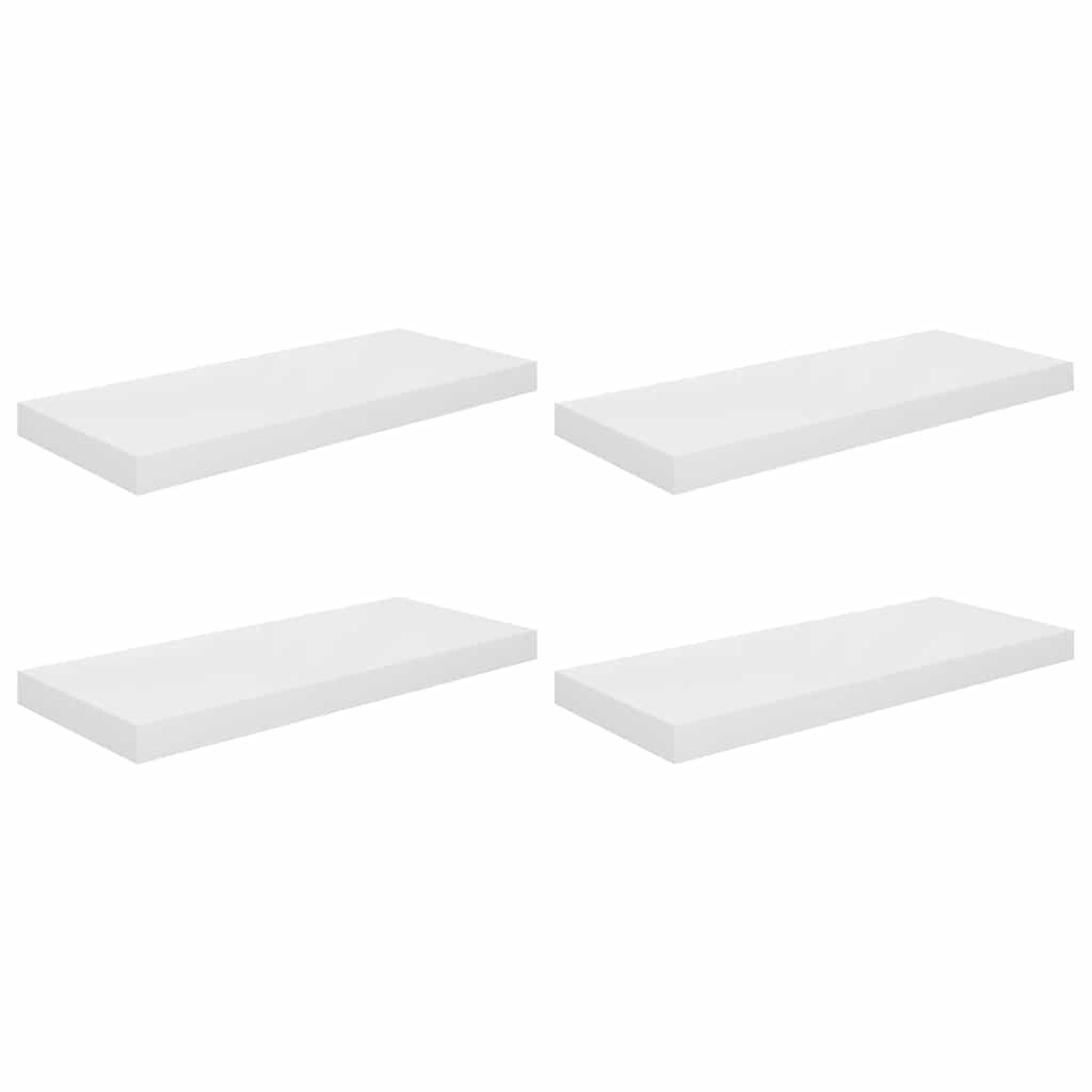 vidaXL Wall Shelf |  Set of 4 | High gloss white | Honeycomb MDF, metal 2
