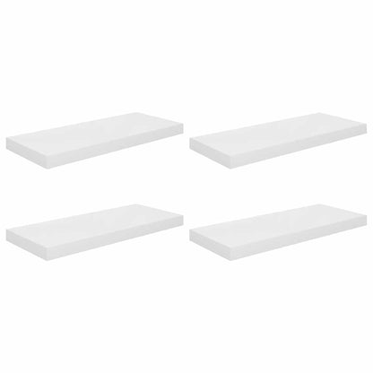 vidaXL Wall Shelf |  Set of 4 | High gloss white | Honeycomb MDF, metal 2