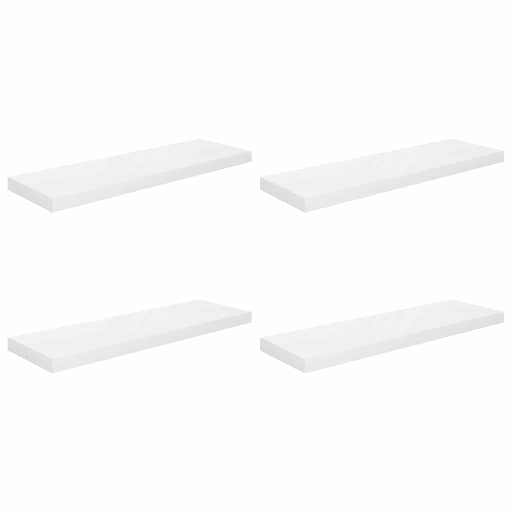 vidaXL Wall Shelf | Set of 4 | High gloss white | Honeycomb MDF, metal | Medium 2