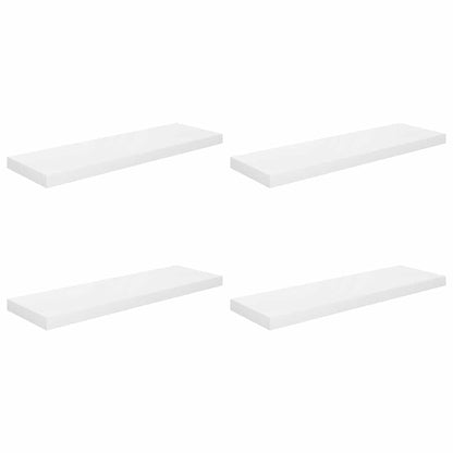 vidaXL Wall Shelf | Set of 4 | High gloss white | Honeycomb MDF, metal | Medium 2
