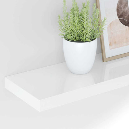 vidaXL Wall Shelf | Set of 4 | High gloss white | Honeycomb MDF, metal | Medium 4
