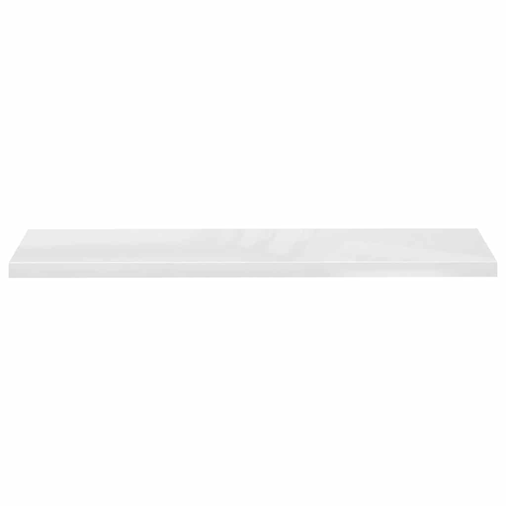 vidaXL Wall Shelf | Set of 2 | High gloss white | Honeycomb MDF, Metal | Large 6