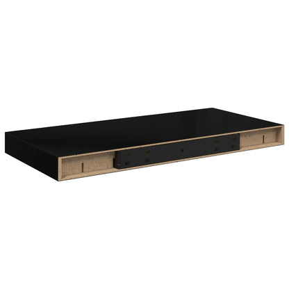 Floating Wall Shelves MDF 4 50 x 23.5 x 3.8 cm High gloss black