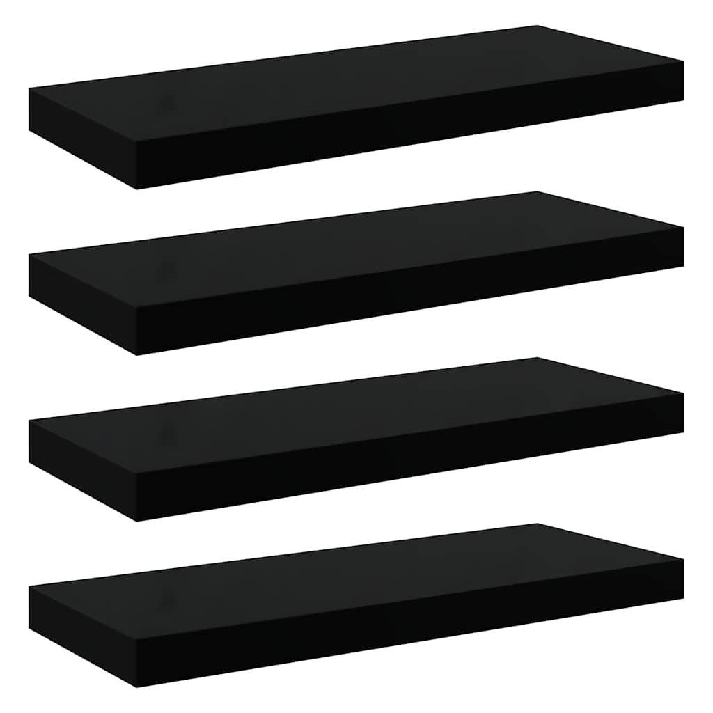 vidaXL Wall Shelf | Set of 4 | High gloss black | Honeycomb MDF, metal frame 2