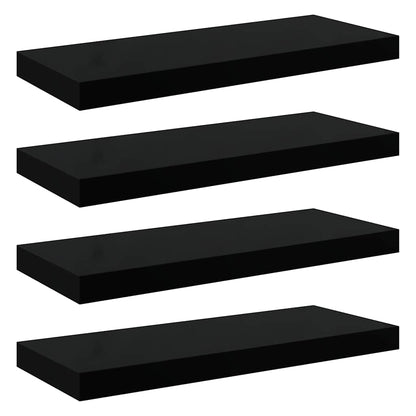 vidaXL Wall Shelf | Set of 4 | High gloss black | Honeycomb MDF, metal frame 2