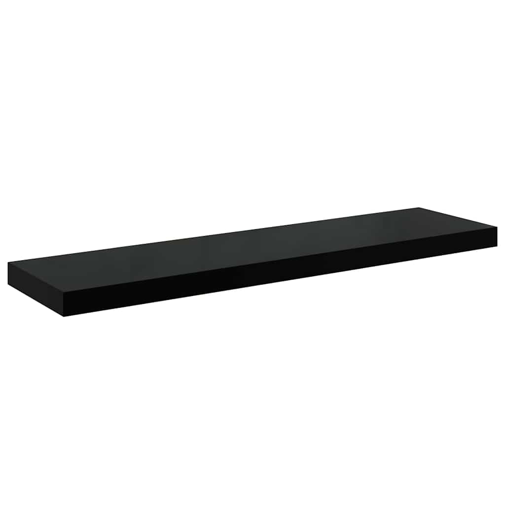 vidaXL Floating Wall Shelves 4 pcs High Gloss Black 90x23.5x3.8 cm MDF 6