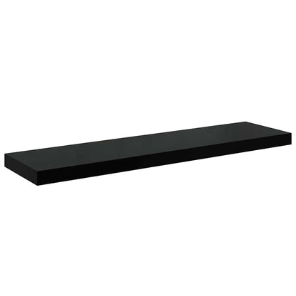 vidaXL Floating Wall Shelves 4 pcs High Gloss Black 90x23.5x3.8 cm MDF 6
