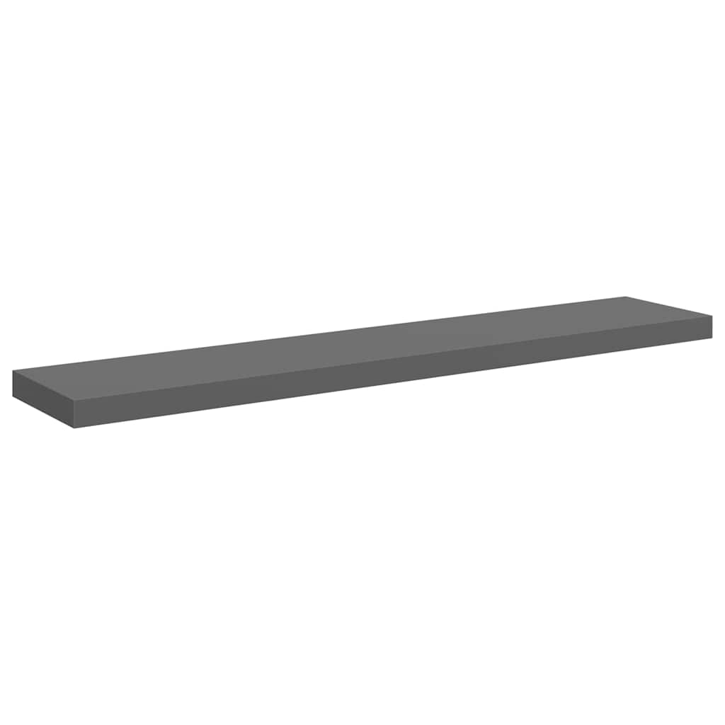 vidaXL Wall Shelf | Set of 2 | High gloss grey | Honeycomb MDF, metal | 120 cm 6