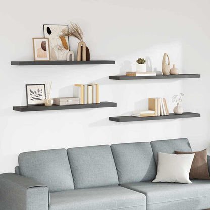 vidaXL Wall Shelf | Set of 4 | High gloss grey | Honeycomb MDF, metal 1