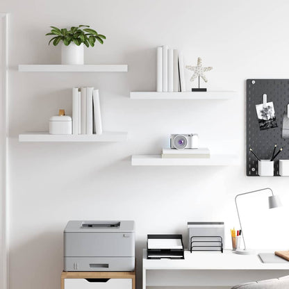 323813 vidaXL Floating Wall Shelves 4 pcs White 60x23,5x3,8 cm MDF 3