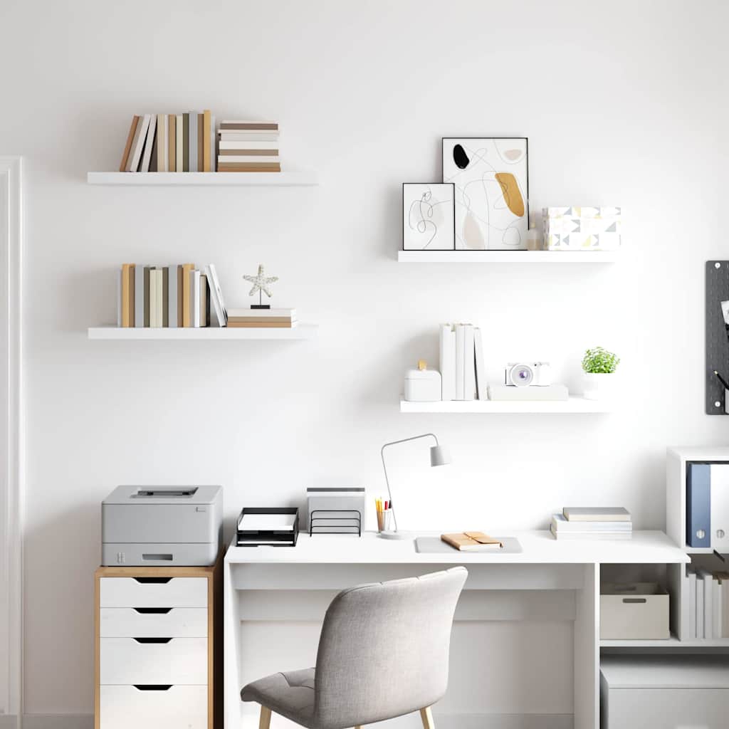 vidaXL Wall Shelf | Set of 4 | White | Honeycomb MDF, Metal | 80x23.5x3.8 cm 3