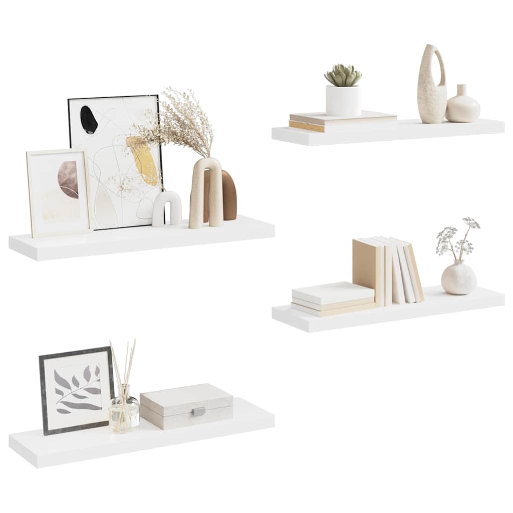 vidaXL Wall Shelf | Set of 4 | White | Honeycomb MDF, Metal | 80x23.5x3.8 cm 5