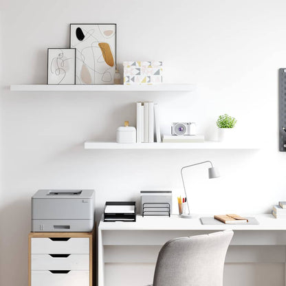 vidaXL Wall Shelf | Set of 2 | White | Honeycomb MDF, metal 3
