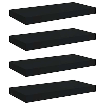 vidaXL Floating Wall Shelves 4 pcs Black 50x23.5x3.8 cm MDF 2