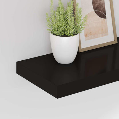 vidaXL Floating Wall Shelves 4 pcs Black 50x23.5x3.8 cm MDF 4